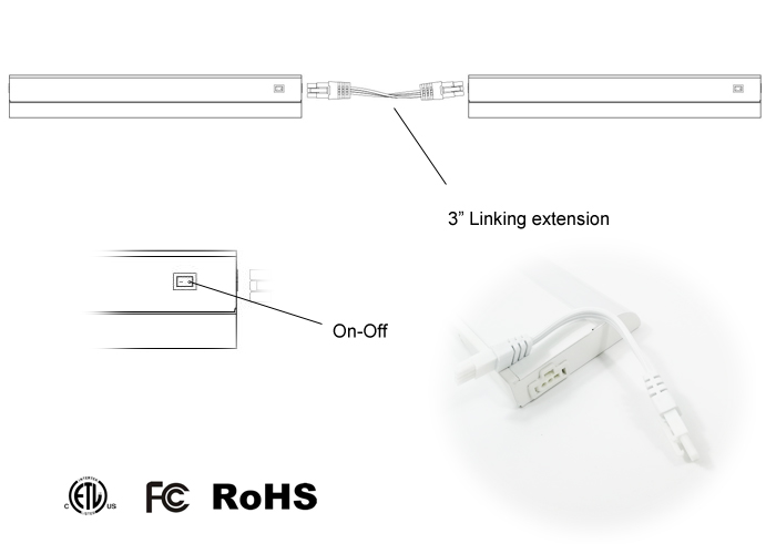 detail of linkable cabinet light
